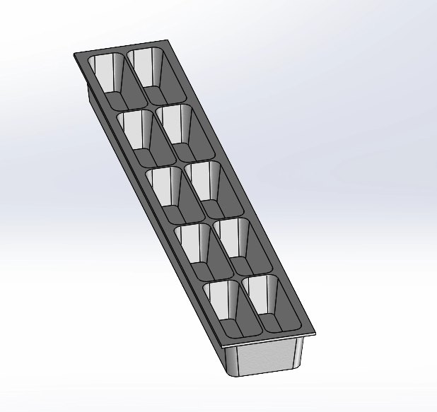 CAD render of a compartment tray