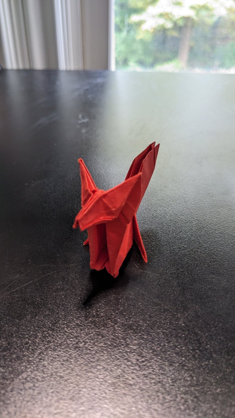 Red origami fox