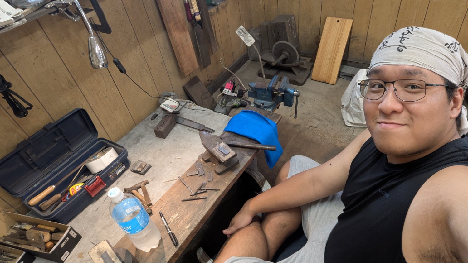 Shaping and filing the blade at the workbench